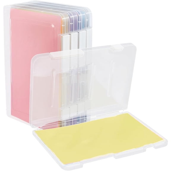 6Pcs Clear A5 File Portable Project Case Plastic Storage Box
