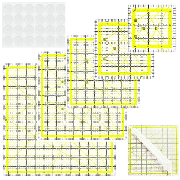 6Pcs Clear Acrylic Sewing Ruler Quilting Patchwork Templates Ruler for Fabric Cutting Sewing Measuring Dressmaking