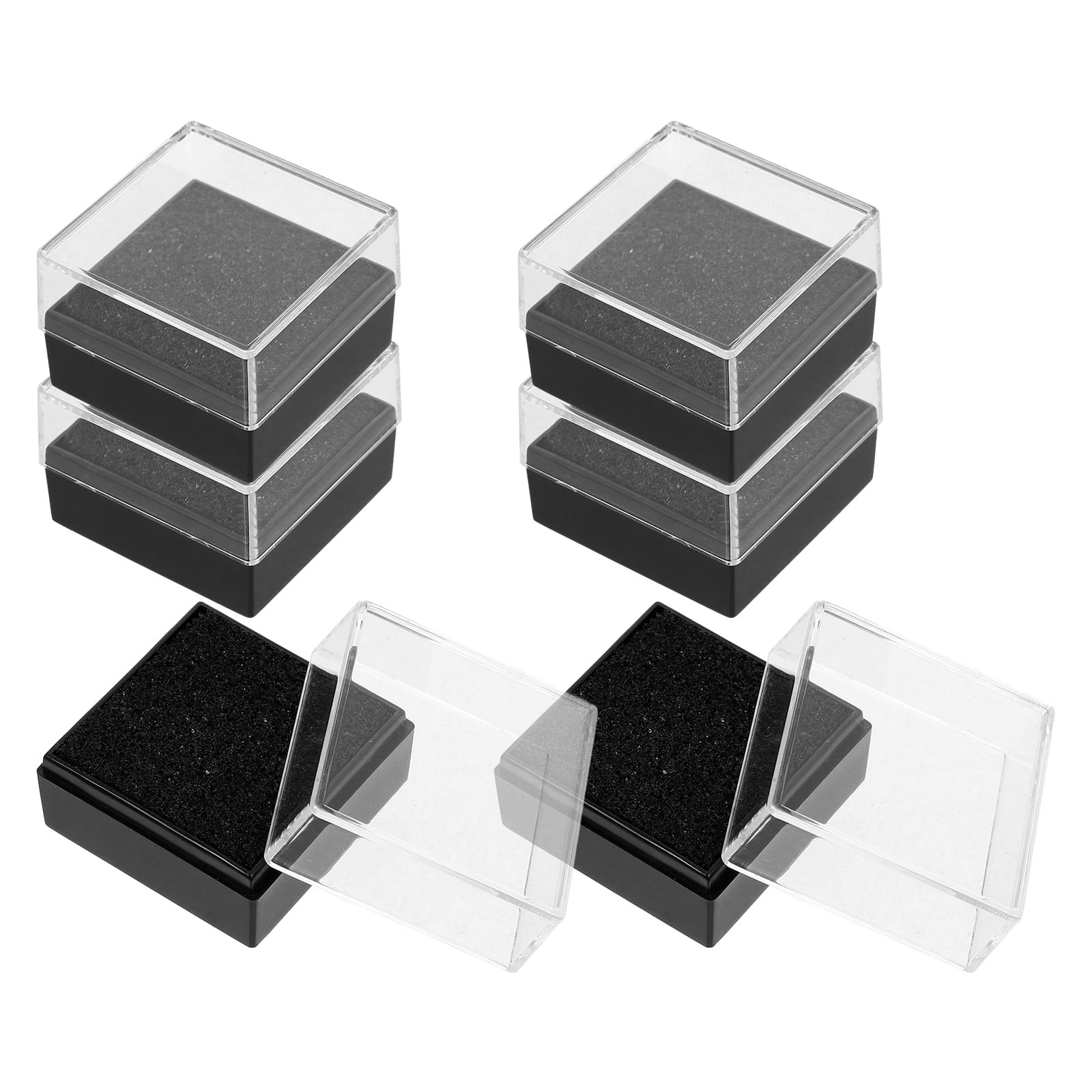 6Pcs Clear Badge Display Box Pin Display Case Breastpin Storage Box
