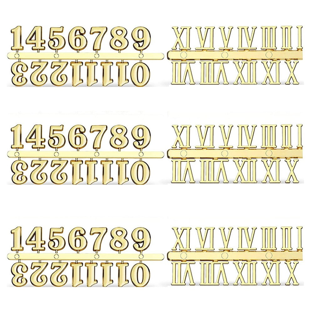 6Pcs Clock Numerals Kit Number Hands Quartz DIY Digital Clock Numbers