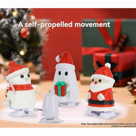 6Pcs Clockwork Legged Robot Christmas Clockwork Self-Propelled Movement Educational Toys 3D Printed Accessories