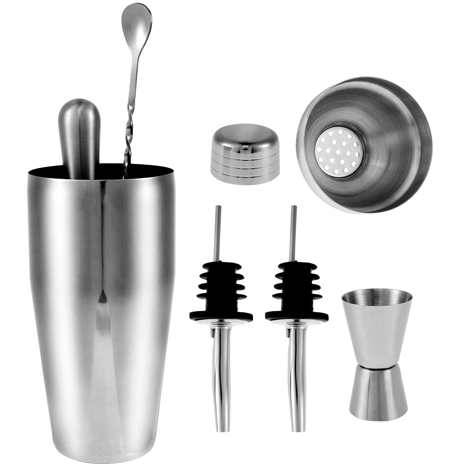 6Pcs Cocktail Shaker Kit 750ML Mixology Bartender Kit Leakproof Bar