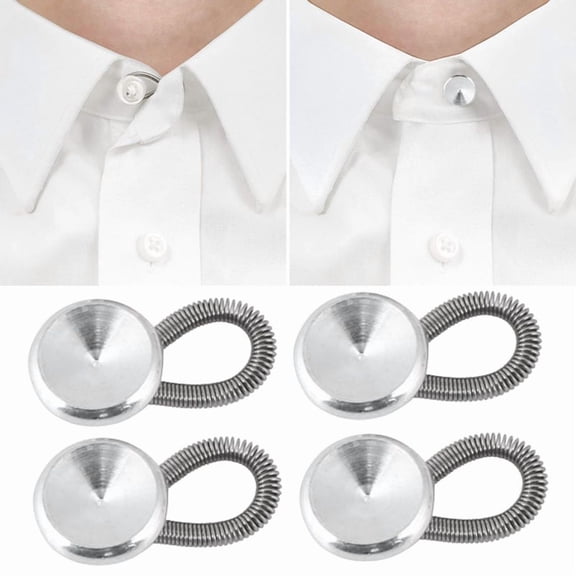 6Pcs Collar Extenders Metal Buttons Jeans Pants Waist Stretch Shirt Suit Tie Neck Expanders Flexible Lock Lengthen Buckle