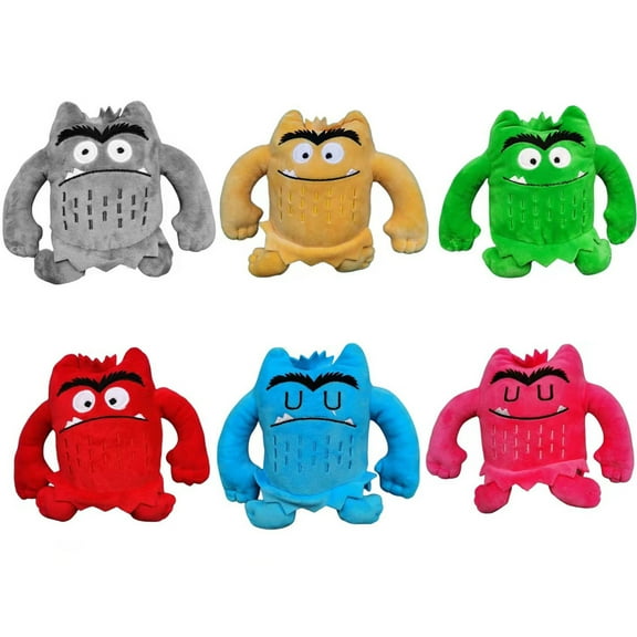 6Pcs Color Monster Stuffed Animal Set, Emotion Dolls, My Emotional Little Monster Cartoon Doll
