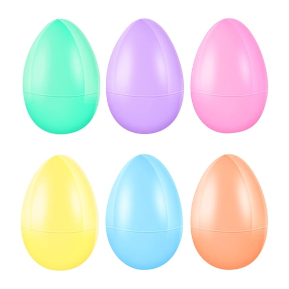 6Pcs Colorful Empty Plastic Easter Eggs for Hiding Candy and Small Prizes in Holiday Hunt Games and Decorative Spring Basket Stuffers