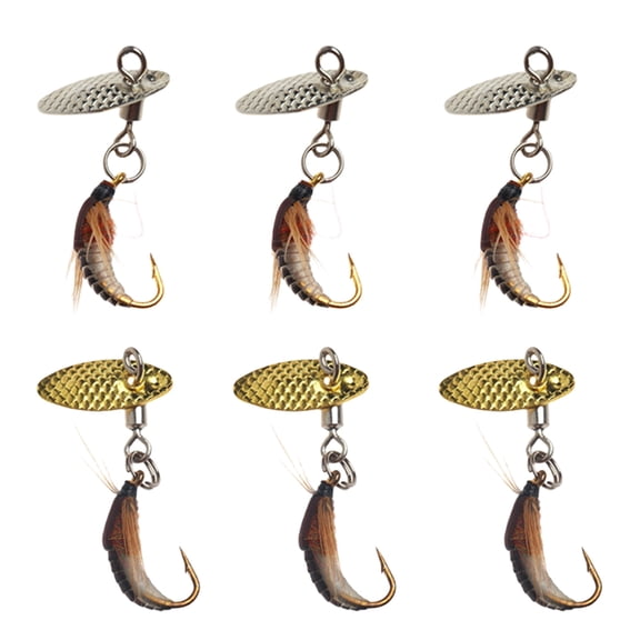 7829 6Pcs Spoon Metal Hard Spinner Baits Fish Lures Spinner Swimbaits Colorful Sequins Lures Baits Single Hook Fishhooks Set