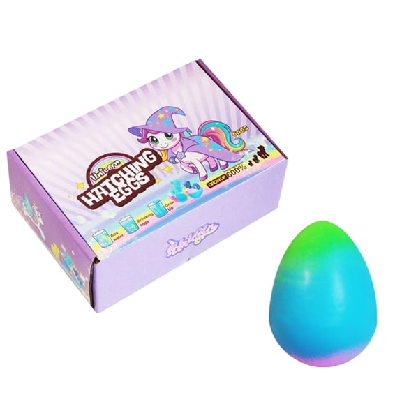 6Pcs Colorful Unicorn Water Absorbent Expanding Toy Set Hatchling Eggs With Water Growth Function For Novelty Play & Surprises Autism Awareness Day(Blue-18Cm)