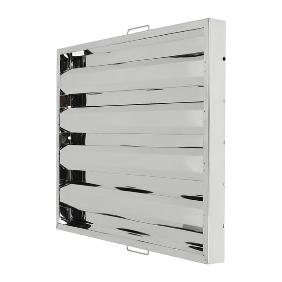 6Pcs Commercial Hood Filters, 430 Stainless Steel 5 Grooves Hood Filters Restaurant Kitchen Exhaust Hoods for Range Hood Baffle Filter