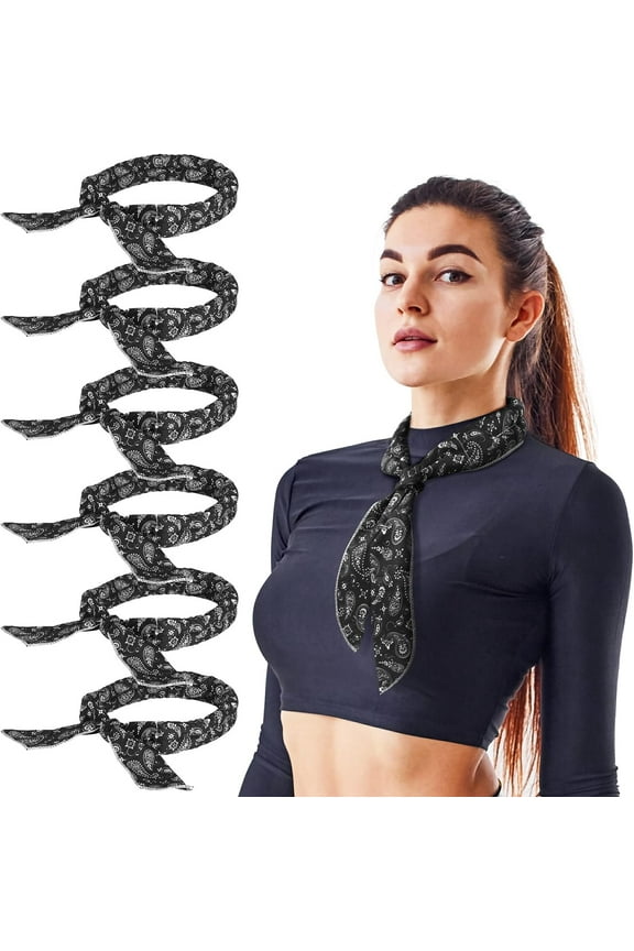 6Pcs Cooling Neck Wraps Cooler Ice Wrap Scarf Bandanas for Summer Women Men Walking Riding Outdoor