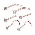 thumbnail image 1 of 6Pcs Corkscrew Nose Rings Piercing Jewelry Nose Studs for Men Family Friends Rose Gold, 1 of 9