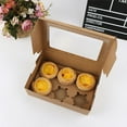 thumbnail image 1 of 6Pcs Corrugated Kraft Paper Cupcake Packaging Boxes, Muffin Boxes, Egg Tart Boxes,6 Piece Paper Cup Cake Packaging Box Packaging Box Kraft Paper Mafen Cup Cake Box Egg Tart Box Son, 1 of 4