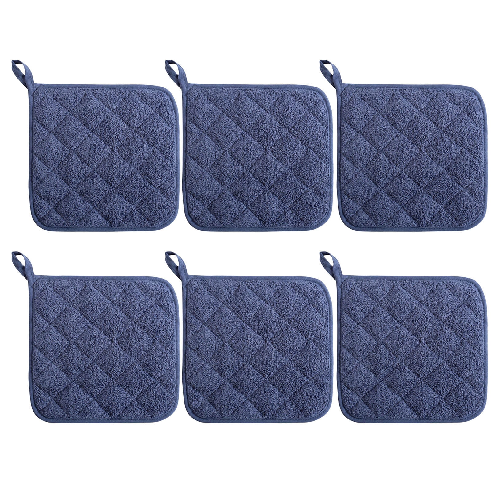 6Pcs Cotton Quilted Oven Set Pot Holders Heat Multipurpose 7x7 Hot Pads