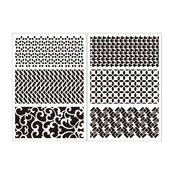 6Pcs Creative Handmade Scrapbooking Stencils Drawing Stencil With Intricate Patterns For Journaling And Art Projects