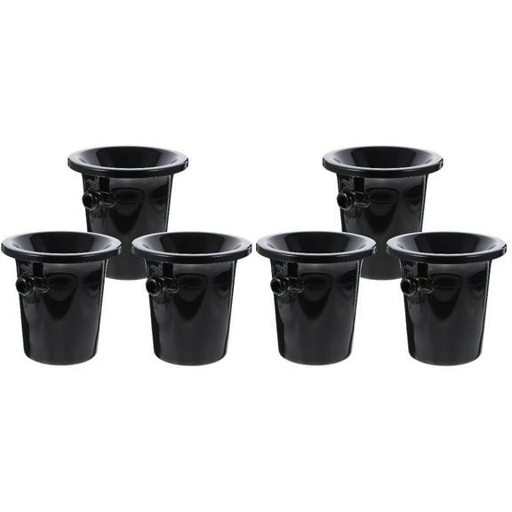 ETEREAUTY Round Wine Tasting Spittoon Black for Cellars and Shops 6Pcs
