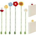 thumbnail image 1 of 6Pcs Crochet Bookmarks Crochet Flower Bookmarks Cute Plant Bookmarks Knitted Bookmarks Handmade Flower Bookmarks, 1 of 5