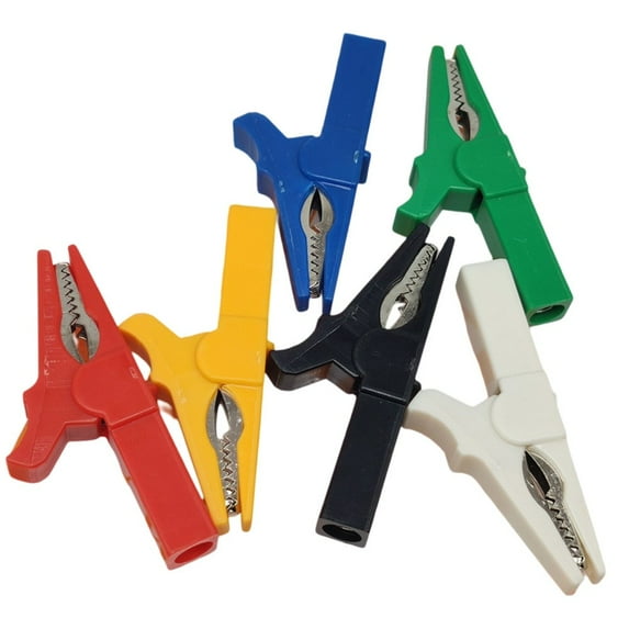 6Pcs Crocodile Clips Fully Insulated Safety Crocodile Clips Electrical Testing