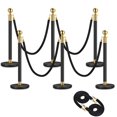 6Pcs Crowd Control Stanchion with Fillable Base Four Way Rope Connector ...