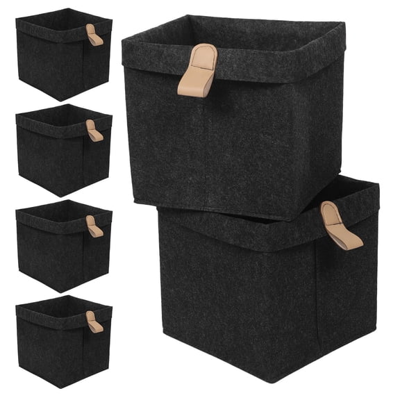 6-Pack Felt Cube Storage Bins for Home Organization, Soft Foldable and Space-Saving Storage Containers