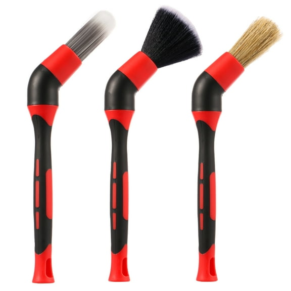 6Pcs Curved Car Brush Effective Cleaning Bent Auto Brush Thick Non Slip Brush Handle Flexed Car Scrub Brush Detachable Brush Head Curved Carriage Cleaning Brush for Trucks