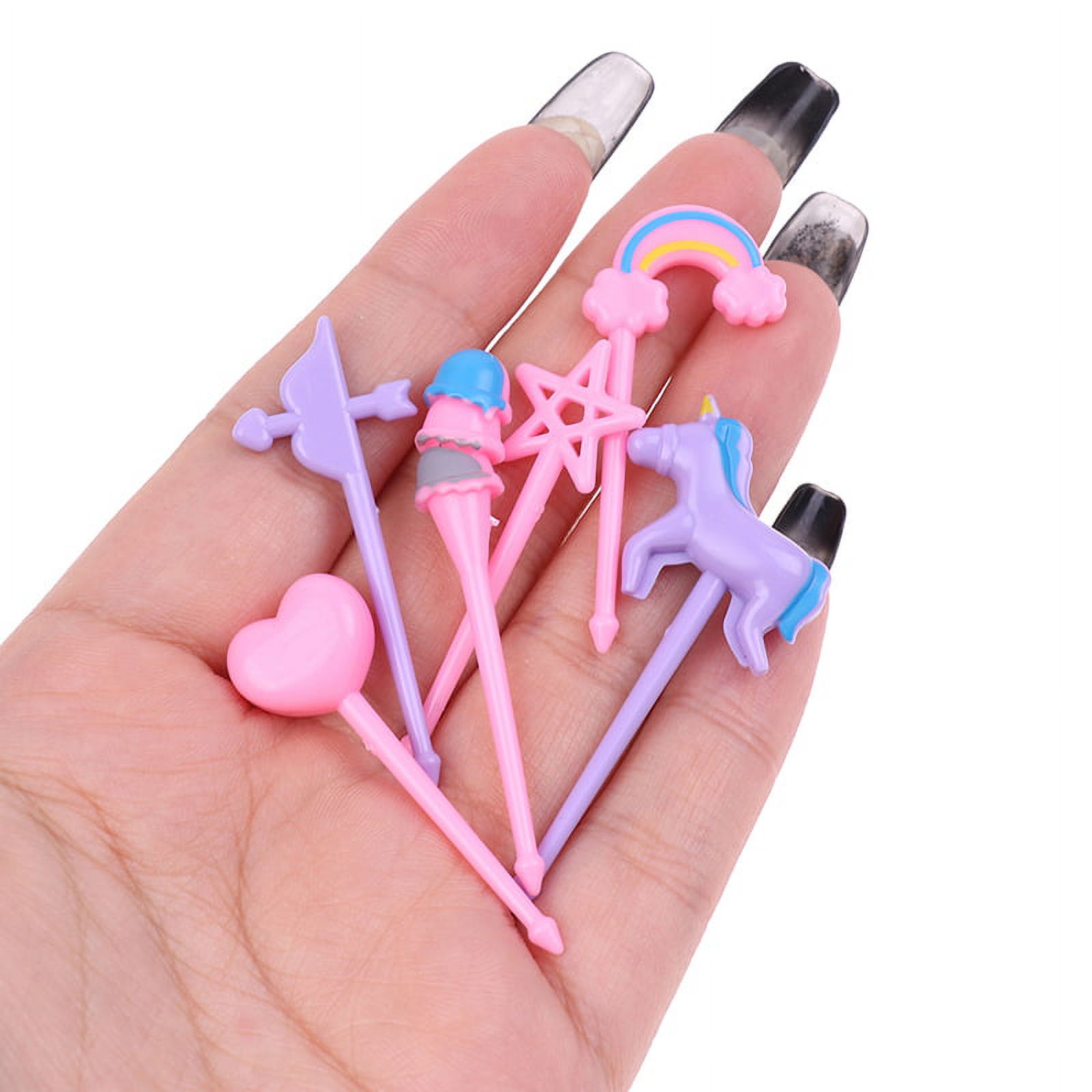6Pcs Cute Horse Mini Cartoon Toothpick Fruit Forks For Bento Box Lunch Box Decorative