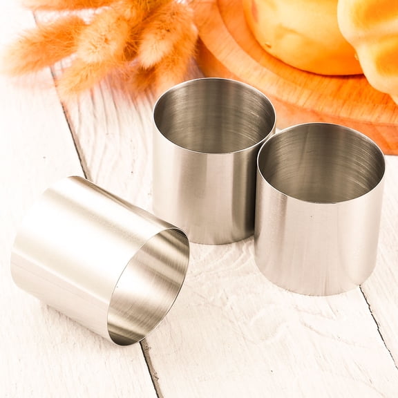CIMAXIC 6-Piece Stainless Steel Multi-Shape Mousse and Pudding Baking Molds Set for Dessert Making