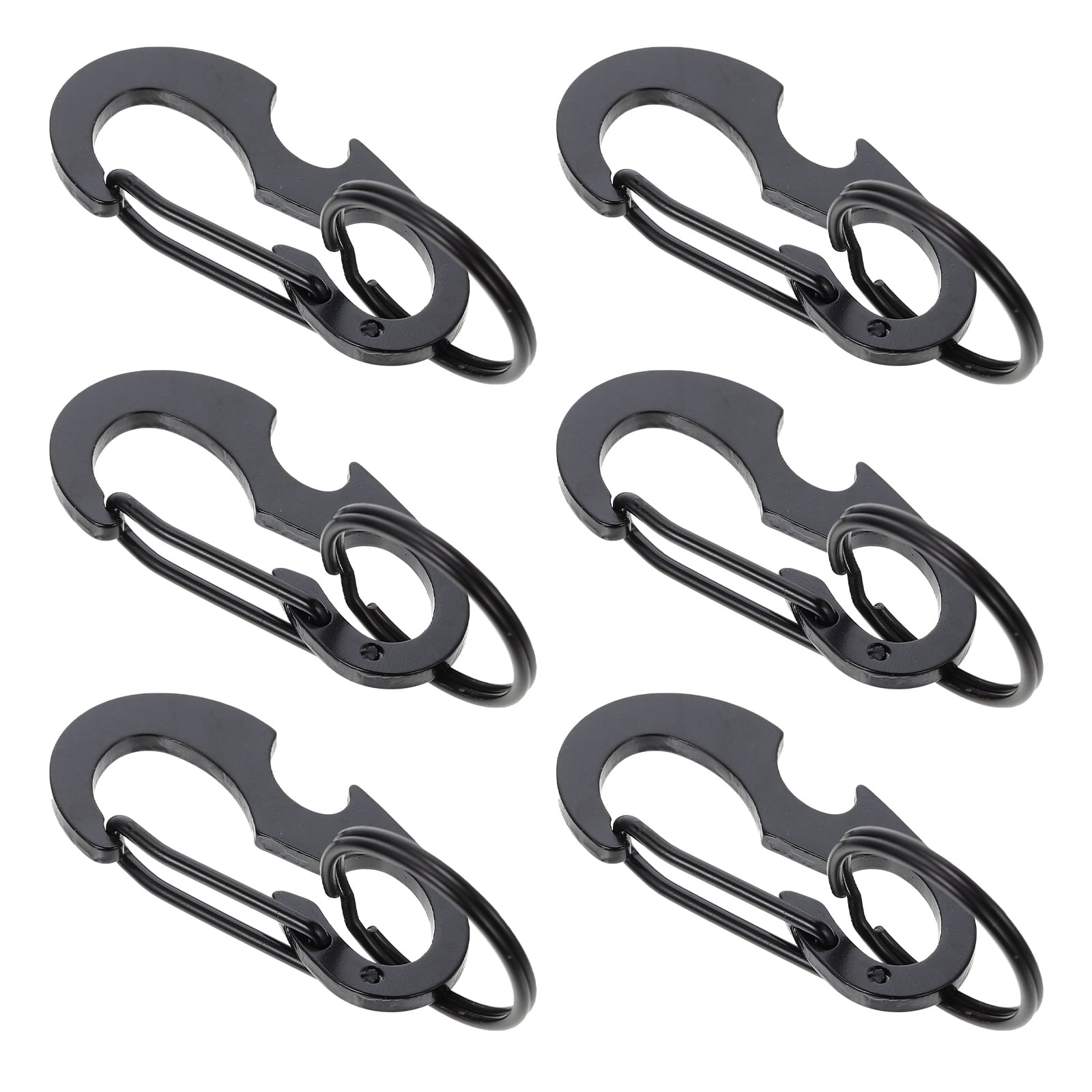 6Pcs D Shape Locking Carabiner Metal Carabiner Clip Heavy Duty Snap Hook Climbing Supplies