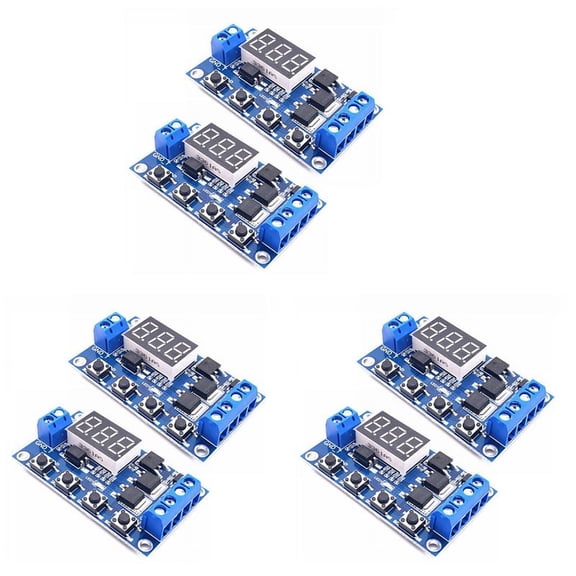 6Pcs DC12-24V Dual MOS Digital Time Delay Relay Trigger Cycle Delay Switch Circuit Board Timing Control Module