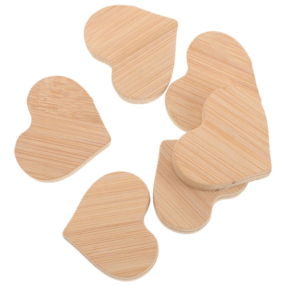 HEANUJJ Khaki Heart Shaped Unfinished Wood Cutouts 6 Pieces for Kids Crafts and Art Projects