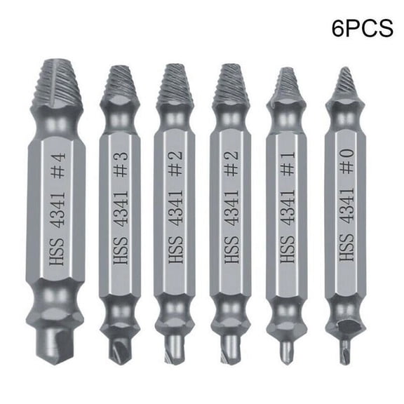 6Pcs Damaged Screw Extractor Speed Out Drill Bits Tool X1F1 Bolt Remover W0H7