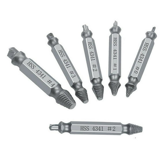 6Pcs Damaged Stripped Broken Screw Extractor Drill Remover Bolt Bit Tool