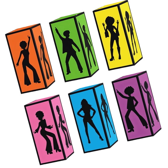 6Pcs Decorative Disco Box Paper Glim Box Centerpieces for Table Retro Desktop Decorations Birthday Party Decorations