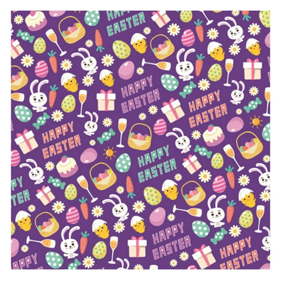 6Pcs Decorative Easter Wrapping Paper, Holiday Gift Wrap with Bunny Eggs Design Great for Spring Birthday Theme Party 50*70cm