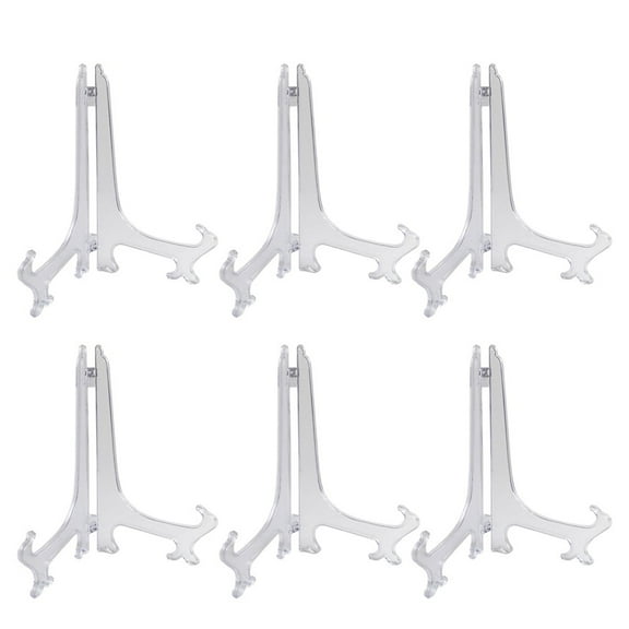 Display Stand Tray Rack Decorative Ornament Pedestal Picture Frame Plastic Plate Holder Display Set Stand Easel 4 Inch
