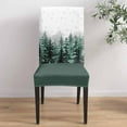 thumbnail image 1 of 6Pcs Dining Chair Covers Protector Stretch Removable Seat Cushion Slipcover, Christmas Tree Forest Gradient Green Washable Seat Cover Spandex for Dining Room Restaurant Hotel, Winter Snowflakes, 1 of 6