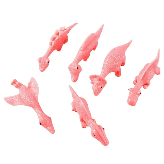 6Pcs Dinosaur Finger Toys - Stretchy, Flying, for Party Favours/Goodie Bags