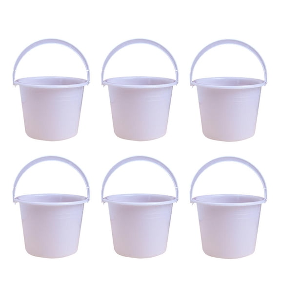 6Pcs Disposable Round Buckets Painting Buckets Coating Buckets Art Buckets