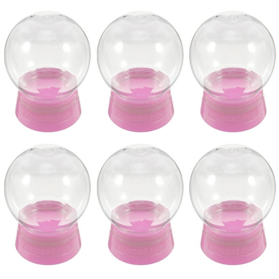 FONDOTIN 6-Pack Plastic Snow Globes for Crafts, Round Fillable Snow Globe Home Decor, Holiday Decoration