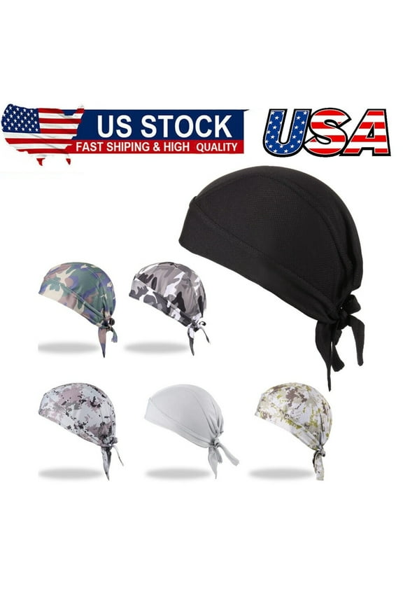 6Pcs Do Rags Sweat Wicking Beanie Cooling Durags Skull Cap Motorcycle Head Wrap