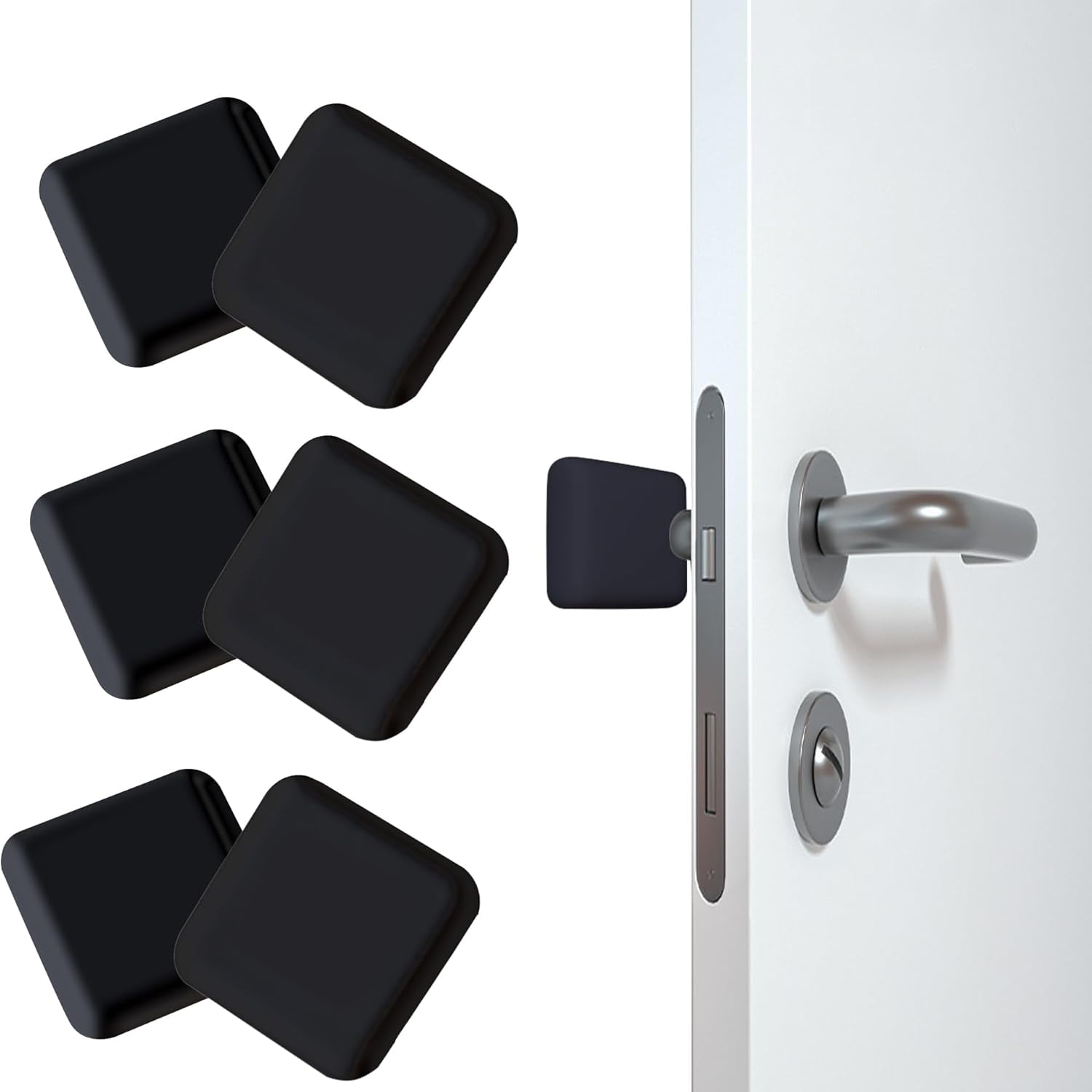 6Pcs Door Stoppers Wall Protector, Silicone Door Bumper, Self