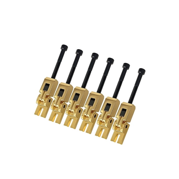 6Pcs Double Locking Systems Alloy Saddles Guitar Locked Saddles Replacement Tremolo Saddles for Guitar Instrument