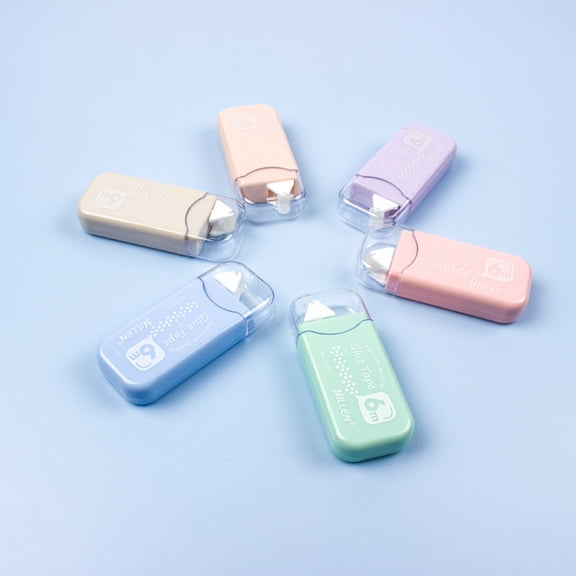 6Pcs Double Sided Tape Roller Glue Tape Scrapbooking Tape Roller,Acid-Free & Archival Safe,Scrapbooking Tape,Permanent Adhesive Tape Dispenser Runner for Crafts and Arts Projects,Photo-Safe,6 Colors