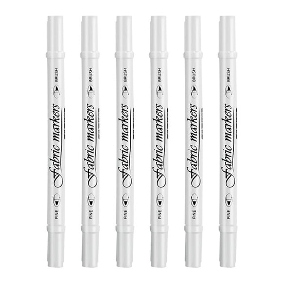 6Pcs Double Tip Fabric Marker for Painting on Clothes, Tshirt, Bag, Hat, Shoe, Washable Fabric Pen for Leather Glass