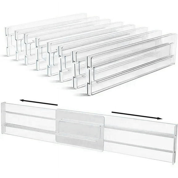 6Pcs Drawer Dividers Organizers, Adjustable 8cm High Expandable From 27.5-52cm Kitchen Drawer Organizer