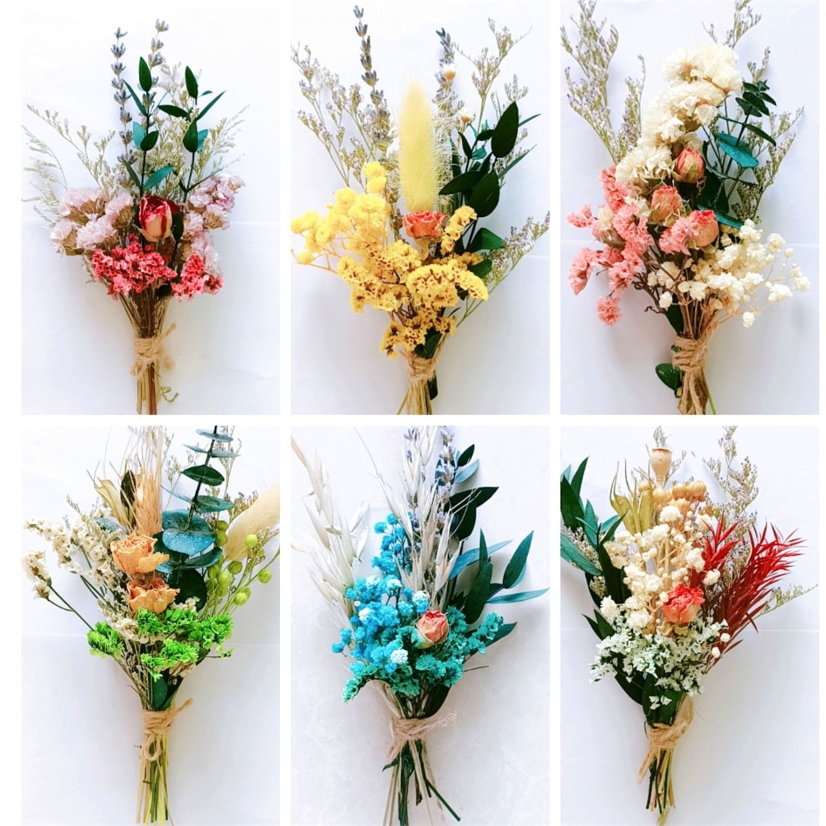 6Pcs Dried Flower Bouquets, Plant Bunch for DIY Craft, Card Decoration ...