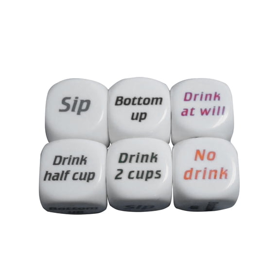 6Pcs Drinking Game Dice with Alphabet Lettering, Colorful Square Dice for Adult Party Games, Creative Decision Maker, Entertainment Accessory, 6Pcs