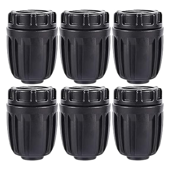 6Pcs Drip Line Irrigation Hose Connectors,1/2 Inch Drip Irrigation Fittings,1/2 Irrigation Fittings, Easy Installation,Leak-proof Lock Design,Compatible with Various Drip Systems(Black,0.5x0.62")