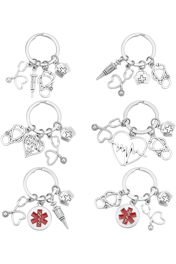 6Pcs EMT Emergency Medical Technician keychain Nurse Gifts Nurse Keychain EMT Emergency Medical Technician EMT Keychain Thank You Gifts