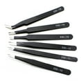 thumbnail image 1 of 6Pcs ESD Stainless Steel Precision Anti-Static Tweezers Set for Electronics, 1 of 6
