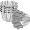 thumbnail image 1 of 6Pcs Egg Tart Molds Aluminium Pie Tins Mini Tart Tins Tiny Pie Tin Cupcake Cake Mold Pudding Molds for Home Baking, 1 of 9