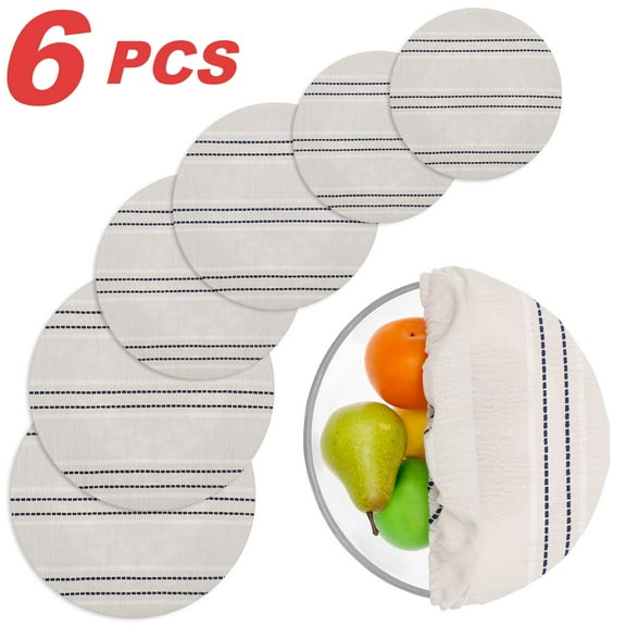 6Pcs Elastic Breathable Bread Proofing Cover 9-13 Inch Polyester Baking Bowl Cover Supply